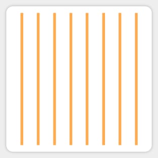 Narrow orange and white stripes Sticker